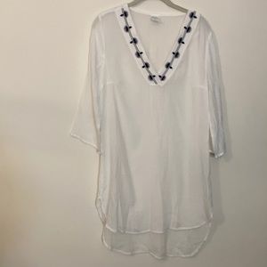 Kona Sol swim cover embroidery pattern v neck